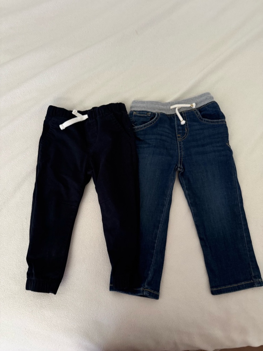 Cat & Jack Navy Jogger and Dark Blue Denim Pull-On Jeans